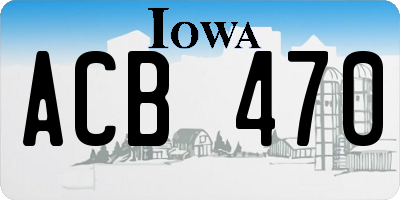 IA license plate ACB470
