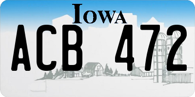 IA license plate ACB472