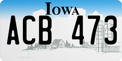 IA license plate ACB473