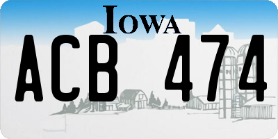 IA license plate ACB474