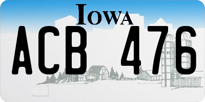 IA license plate ACB476