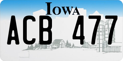 IA license plate ACB477