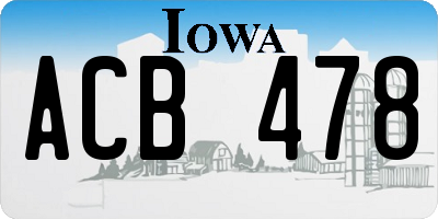 IA license plate ACB478