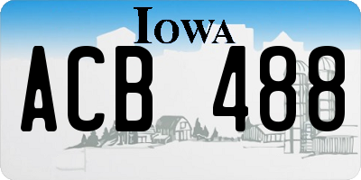 IA license plate ACB488