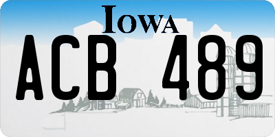 IA license plate ACB489