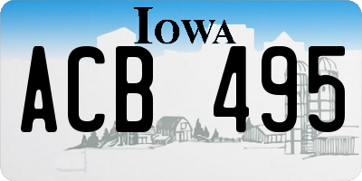 IA license plate ACB495