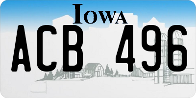 IA license plate ACB496