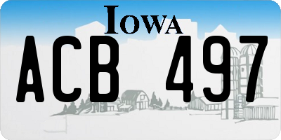 IA license plate ACB497