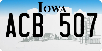 IA license plate ACB507