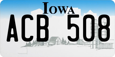 IA license plate ACB508