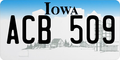 IA license plate ACB509
