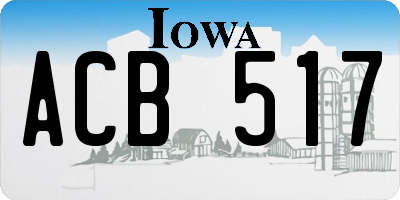 IA license plate ACB517