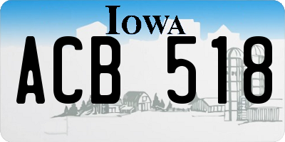 IA license plate ACB518
