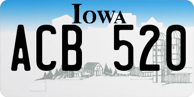 IA license plate ACB520