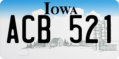 IA license plate ACB521