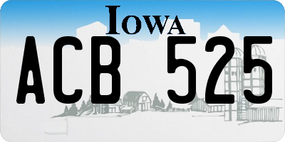 IA license plate ACB525