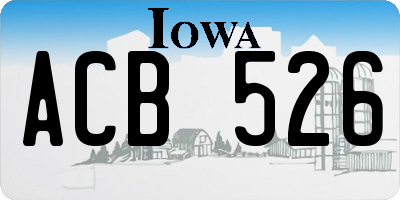 IA license plate ACB526