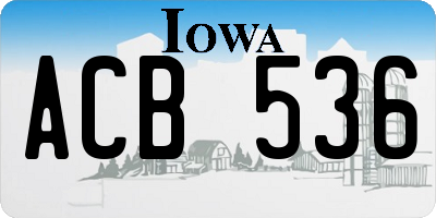 IA license plate ACB536