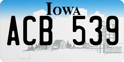 IA license plate ACB539