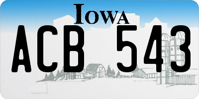IA license plate ACB543