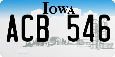 IA license plate ACB546