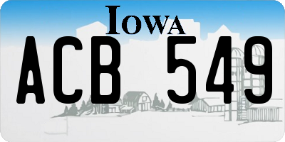 IA license plate ACB549