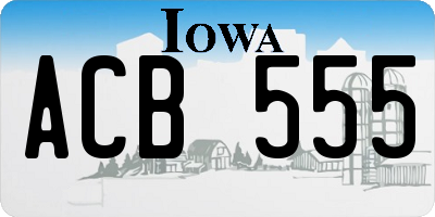 IA license plate ACB555