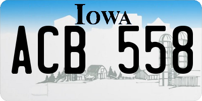 IA license plate ACB558