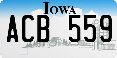 IA license plate ACB559