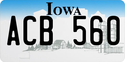 IA license plate ACB560