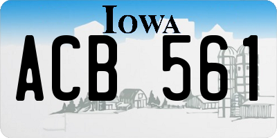 IA license plate ACB561