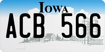 IA license plate ACB566