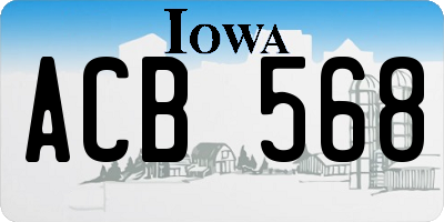IA license plate ACB568