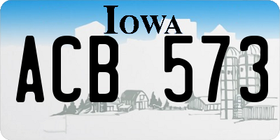 IA license plate ACB573