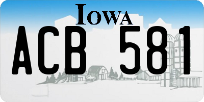 IA license plate ACB581