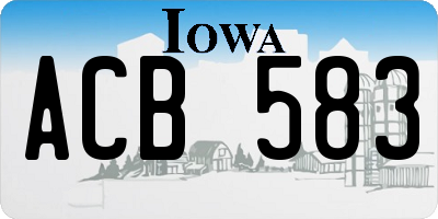 IA license plate ACB583