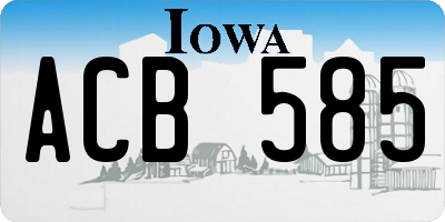 IA license plate ACB585