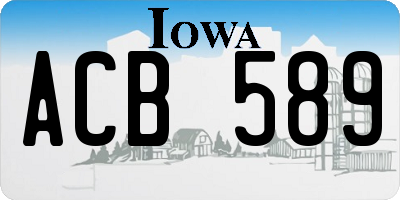 IA license plate ACB589