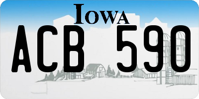 IA license plate ACB590