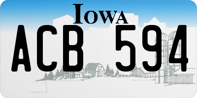 IA license plate ACB594