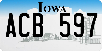 IA license plate ACB597