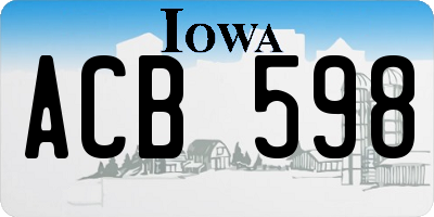 IA license plate ACB598