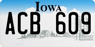 IA license plate ACB609