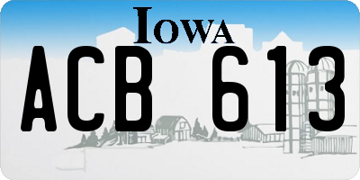 IA license plate ACB613