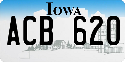IA license plate ACB620