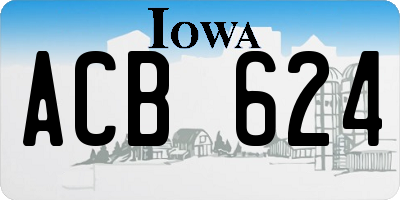 IA license plate ACB624