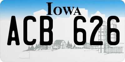 IA license plate ACB626
