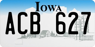 IA license plate ACB627