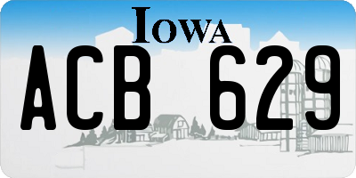 IA license plate ACB629