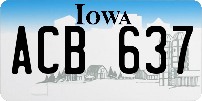 IA license plate ACB637